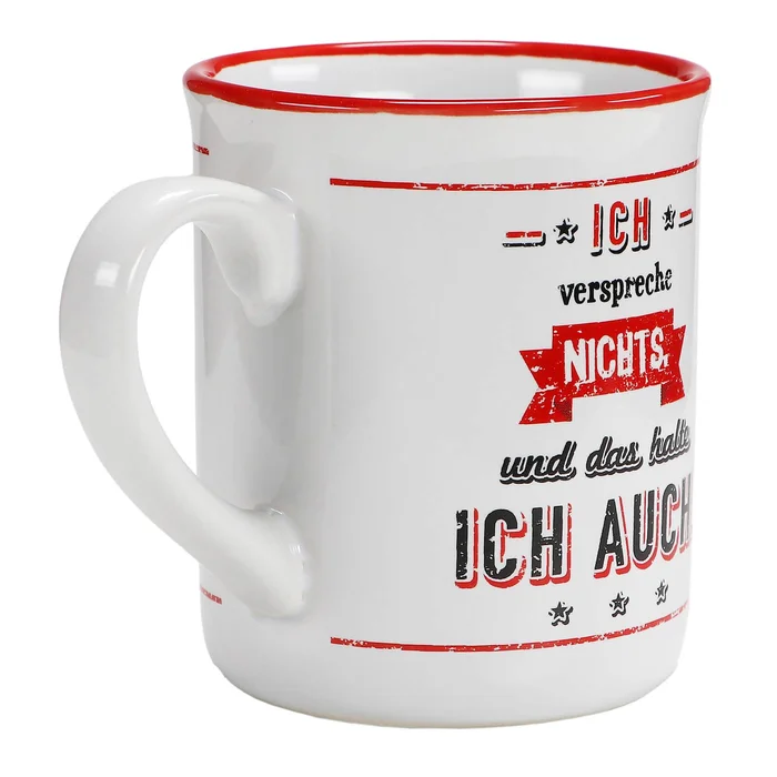 Kaffee Tasse Becher – Aufdruck: Ich verspreche nichts …