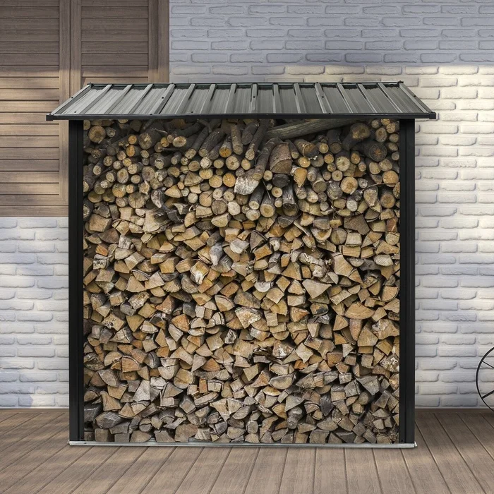 Kaminholzregal (schwarz)