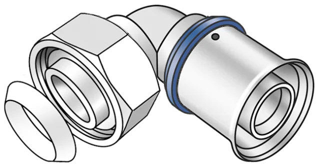 Kelox-Ultrax Verschraubung 90° mit IG und Keildichtung