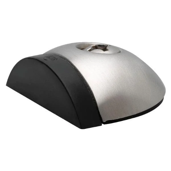 KWS Bodentürpuffer – Bodenpl. ø 57 mm, Anschlagh. 17 mm, Edelstahl matt