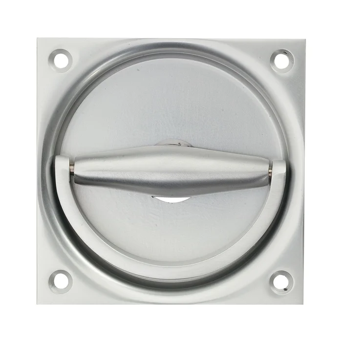 KWS Klappringmuschelgriff KWS 5016 90x90mm Vierkant 8mm Lochteil silber eloxiert