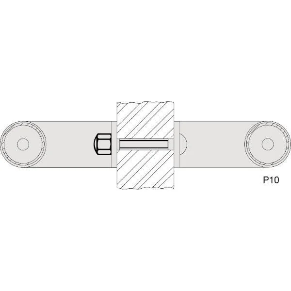 KWS KWS Befestigungszubehör Glas P10 – paarweise, M6, für Modularsystem, Edelstahl