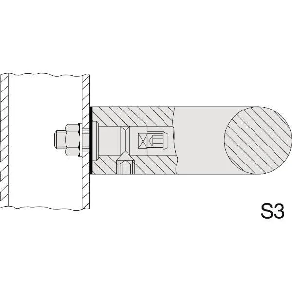 KWS KWS Befestigungszubehör S3 – einseitig, M8, Stahl verzinkt