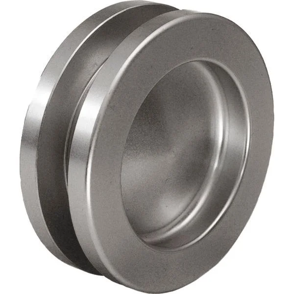 KWS Muschelgriffpaar rund ø 65mm für Türstärke 8-10 / 38-45mm Aluminium Edelstahl Effekt