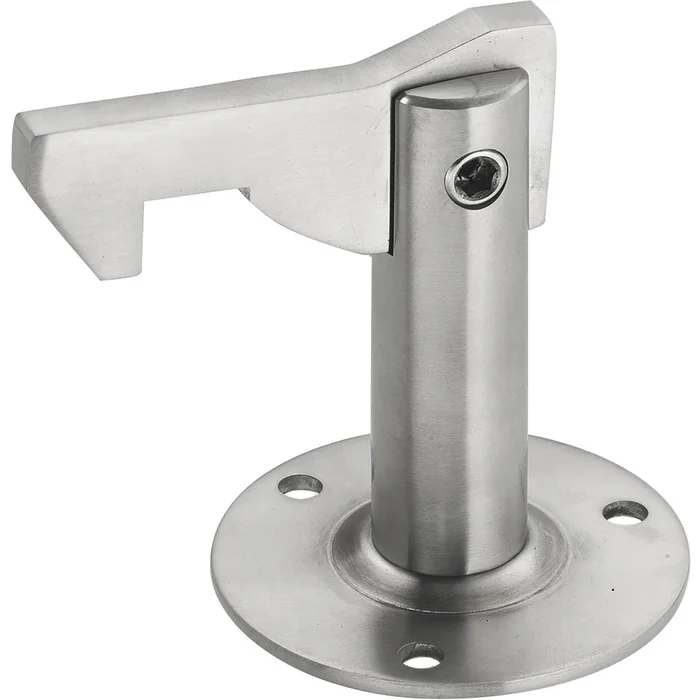 KWS Torhalter 1311 mit Haltewinkel für Wand- und Bodenmontage, Stahl silber lackiert