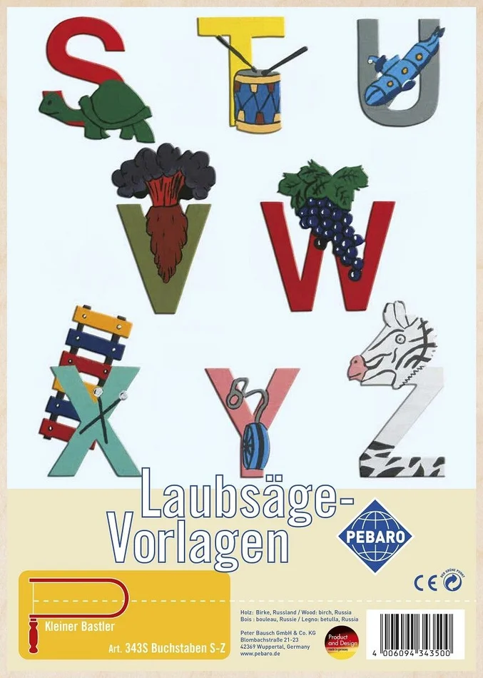Laubsägevorlage, Buchstaben S-Z