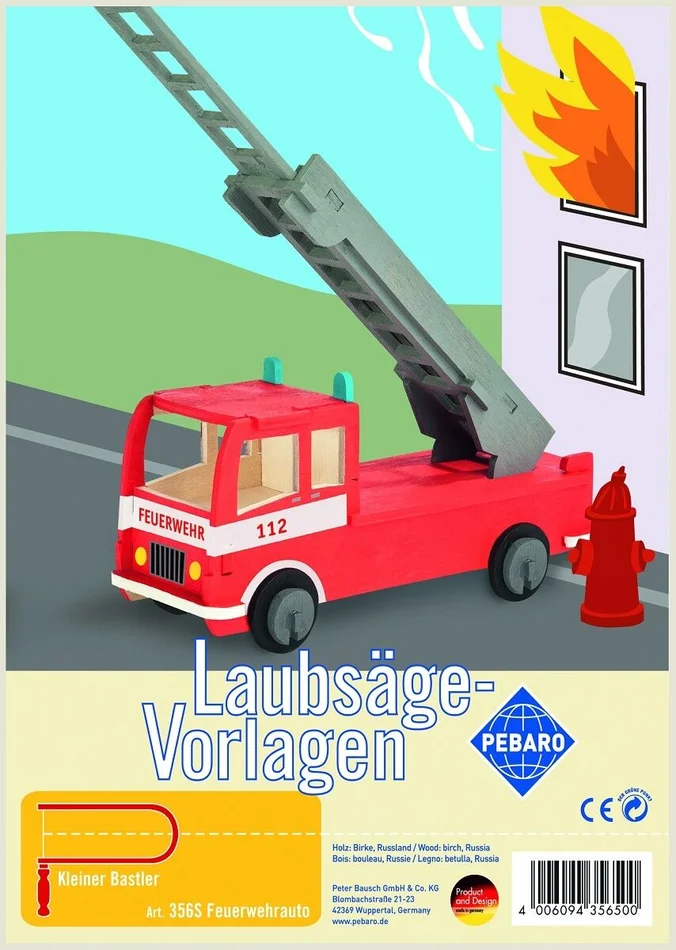 Laubsägevorlage, Feuerwehrauto