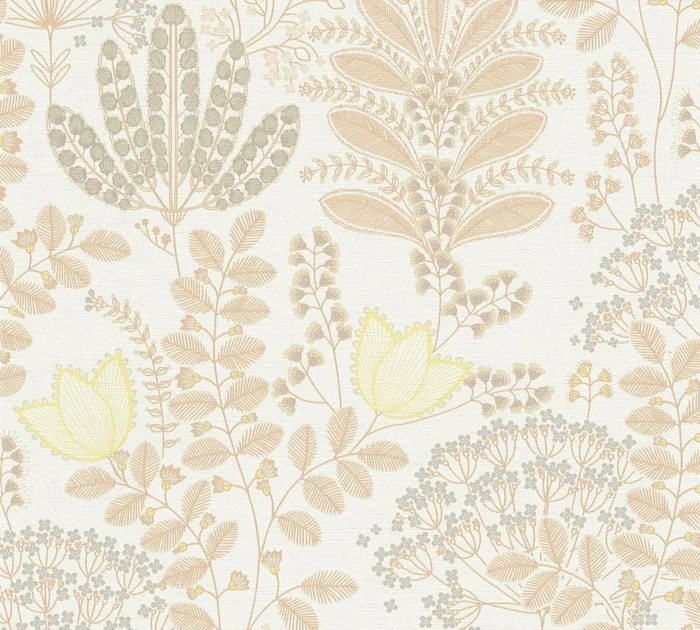 Livingwalls Vliestapete Famous Garden Blumen Weiß matt leicht strukturiert