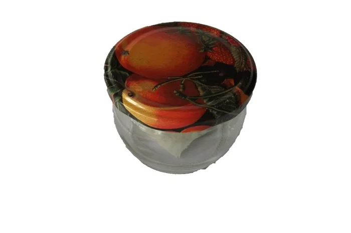 Marmeladenglas mit Deckel Obstdekor, 250 ml