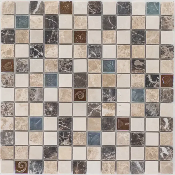 Marmor Bandung Beige Glas Relief Mosaik – – 30×30