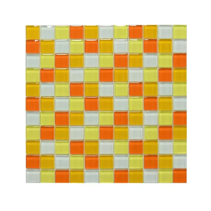 Mosaik E2215 Glas weiß gelb orange Mix 30×30 cm