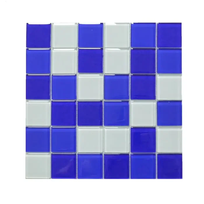 Mosaik E2221 Glas weiß blau mix 30×30 cm
