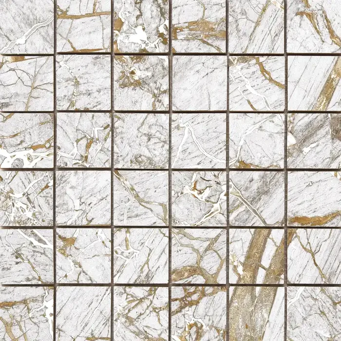 Mosaik Gold Rush Weiß 30x30cm Poliert