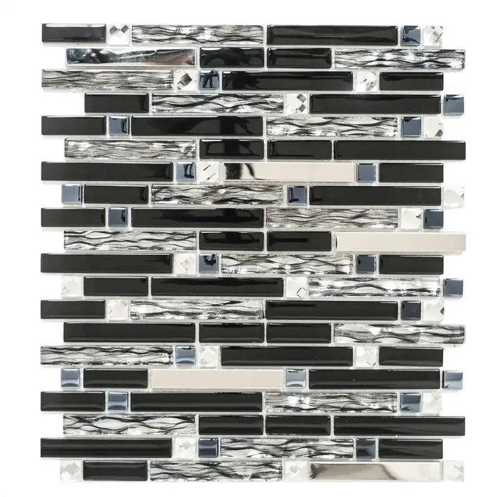 Mosaik Mix Magnetic Edelstahl-Schwarz 30x34cm