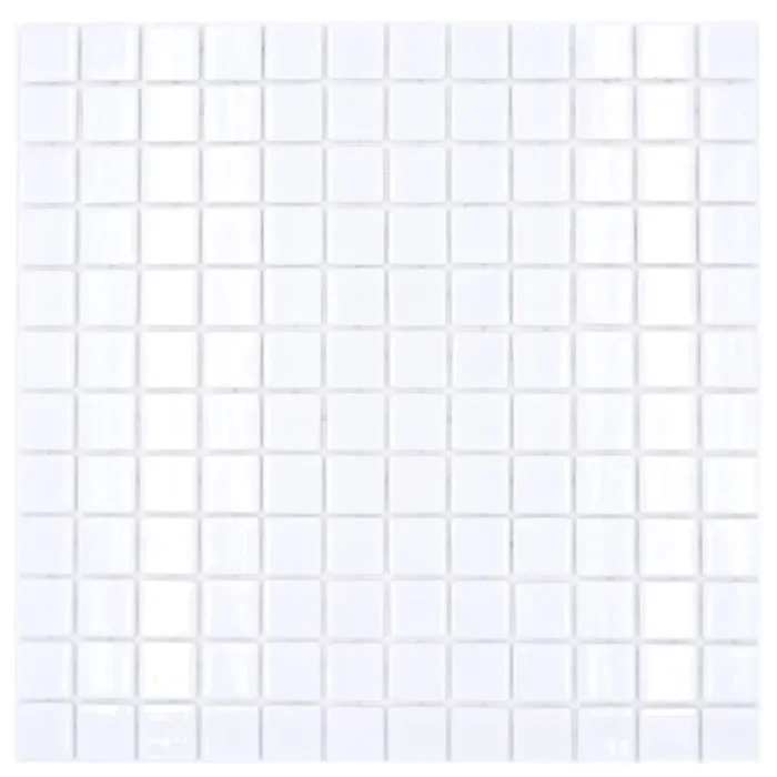 Mosaikfliesen Eco Blanco weiß glänzend 31,6×31,6 cm für Dusche & Pool