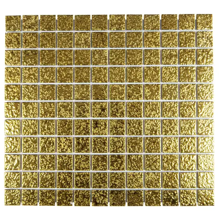 Mosaikfliesen gold gehämmerte unebene Oberfläche 33×30,2 cm glänzend netzverklebt