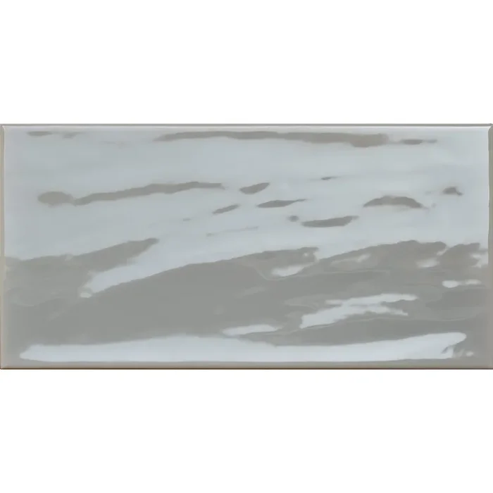 Mumbai Grau Wandfliese glasiert, glänzend Rundkante 10x20x0,7