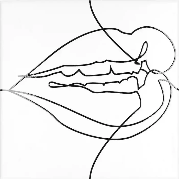 Musterfliese Face Line 25 x 25 cm Abstract Faces