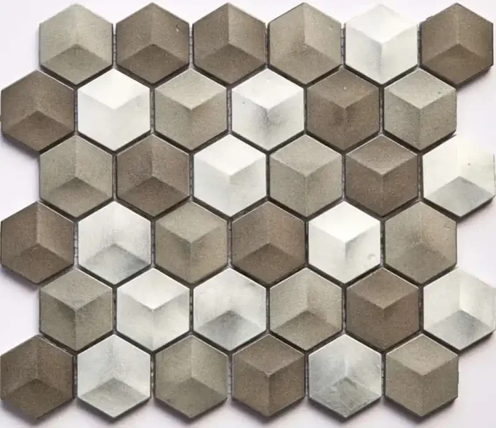 Musterfliesenstück für FKEU Kollektion Mosaico 06 Schwarz-Anthrazit-Silber Mix Mosaikfliese Tafel 25×29 Art.-Nr. FKEU09