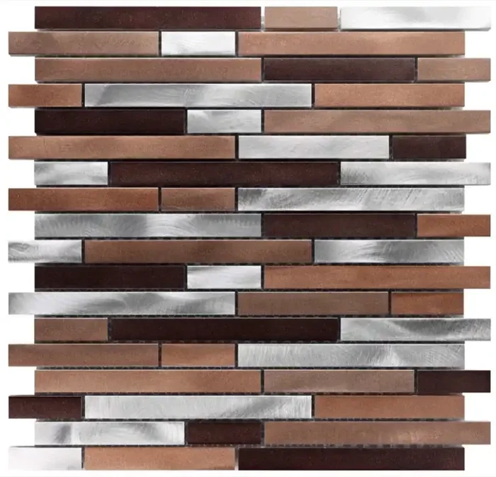 Musterfliesenstück für FKEU Kollektion Mosaico 07 Silber-Braun Mix C Mosaikfliese Tafel 30×30 Art.-Nr. FKEU0990773