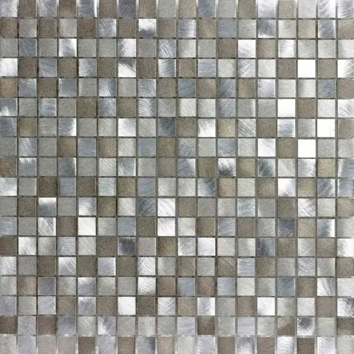 Musterfliesenstück für FKEU Kollektion Mosaico 08 Grau-Braun-Silber Mix D Mosaikfliese Tafel 30×30 Art.-Nr. FKEU0990779