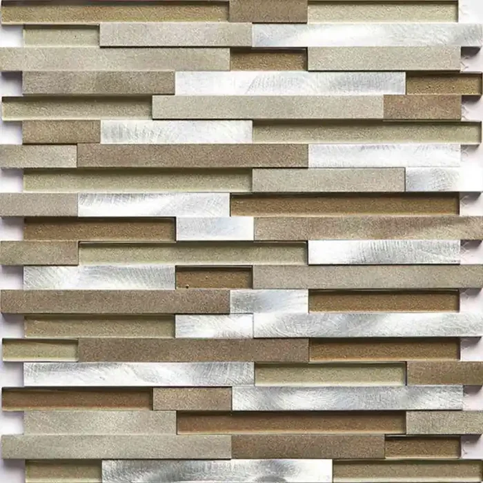 Musterfliesenstück für FKEU Kollektion Mosaico 08 Grau-Braun-Silber Mix G Mosaikfliese Tafel 30×30 Art.-Nr. FKEU0990790