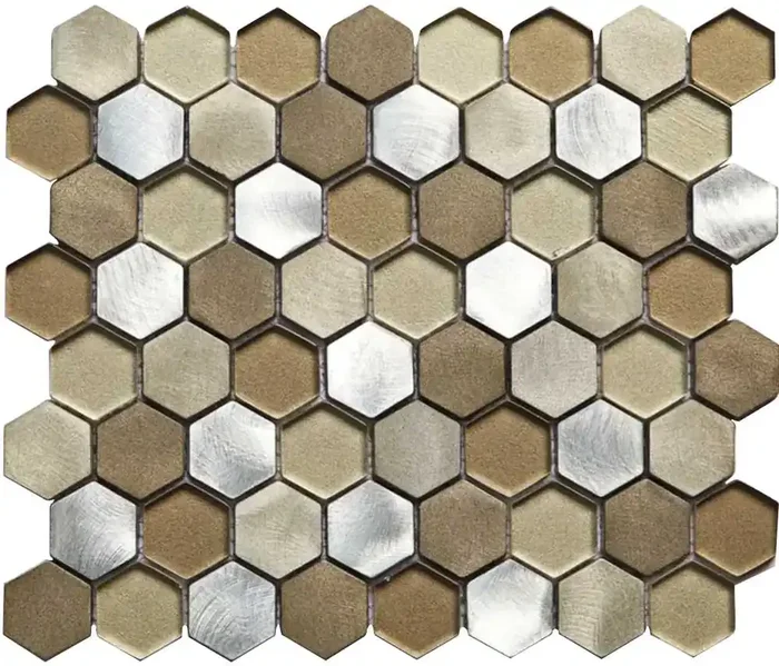 Musterfliesenstück für FKEU Kollektion Mosaico 08 Grau-Braun-Silber Mix Mosaikfliese Tafel 26×30 Art.-Nr. FKEU0990788