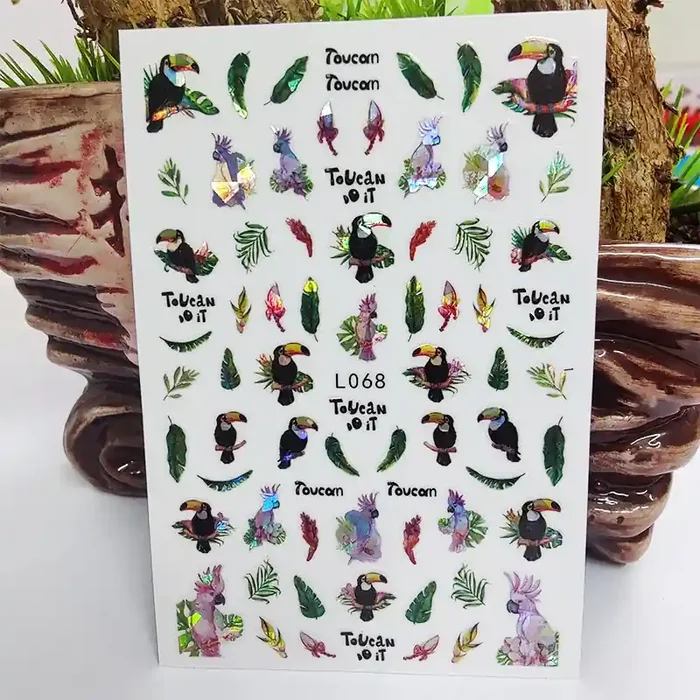 Nail Sticker Holo L-68 Tropical