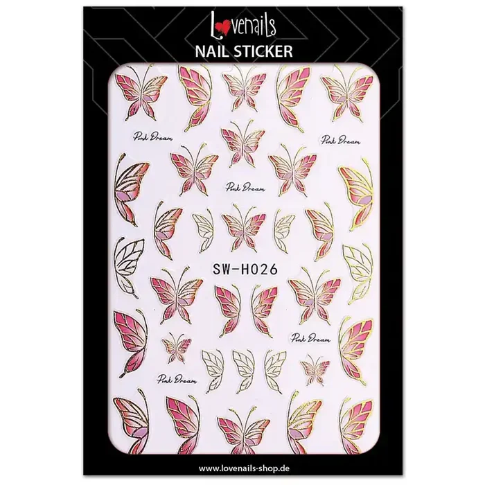 Nail Sticker Schmetterling metallic