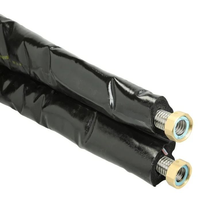 OEG Doppel-Edelstahlwellrohr DN25 mit 13 mm Isolierung 5 10 15 20 25 m