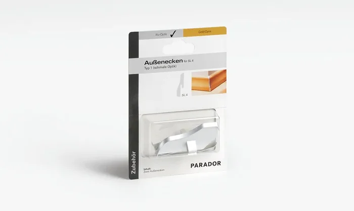 Parador Außenecken Typ 1 für Sockelleiste SL4 Alu-Optik