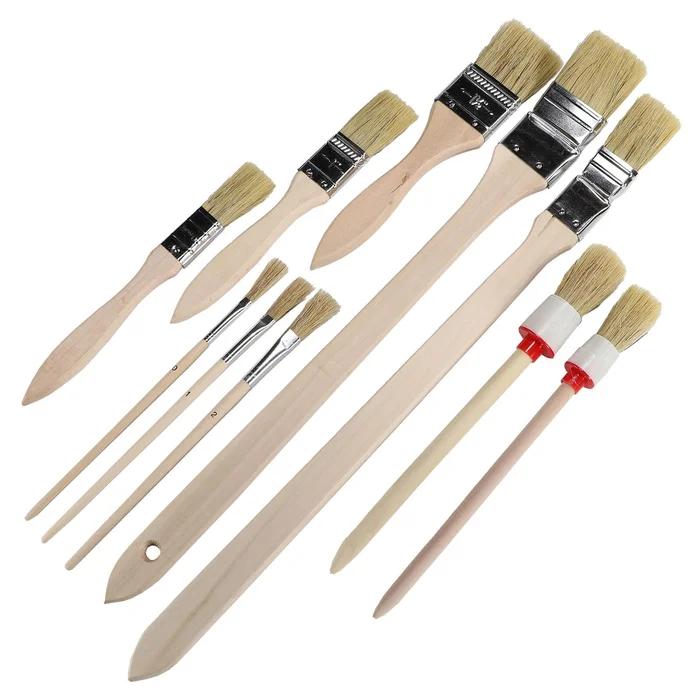 Pinsel Set 10 teilig mit Flachpinsel Rundpinsel Heizkörperpinsel