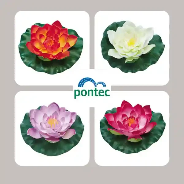 Pontec Deko Schwimmende Seerosen aus wetterfestem Kunststoff zur Teichdekoration