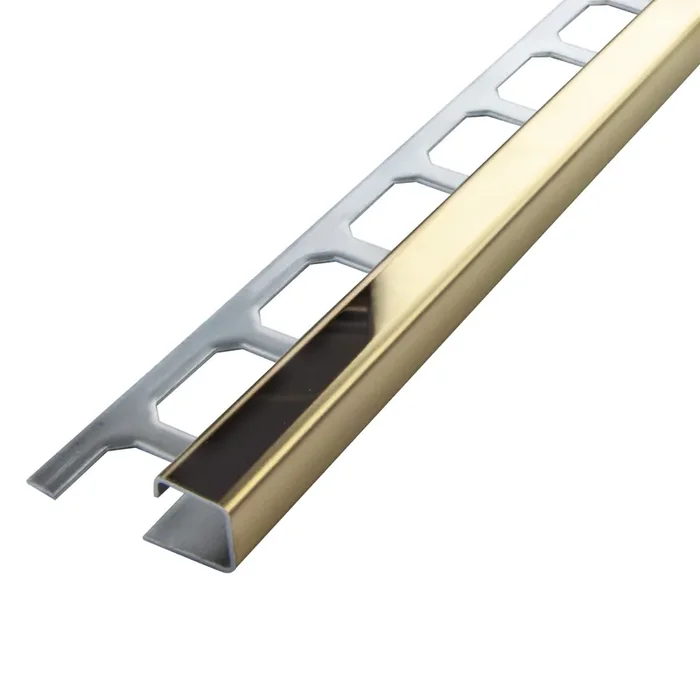 Quadrat-Profil Edelstahl Gold Glänzend H 10mm L 2,7m