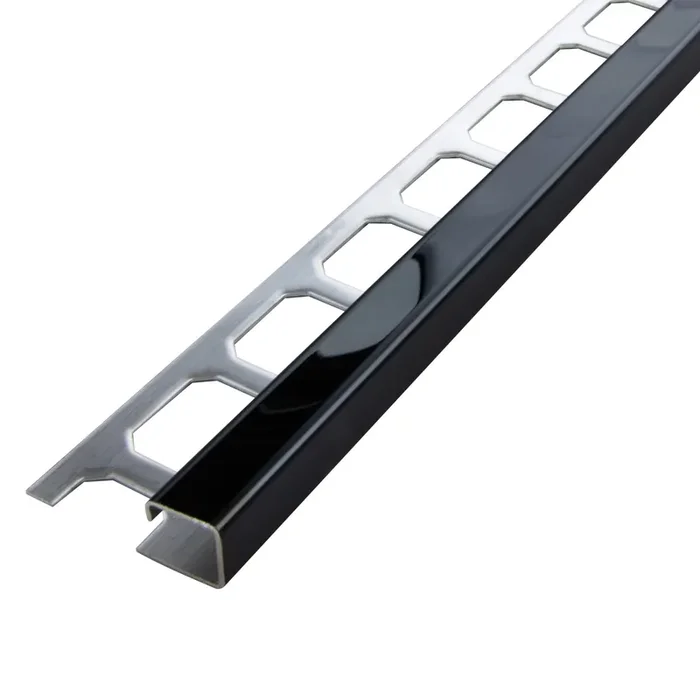 Quadrat-Profil Edelstahl Schwarz Glänzend H 12,5mm L 2,7m
