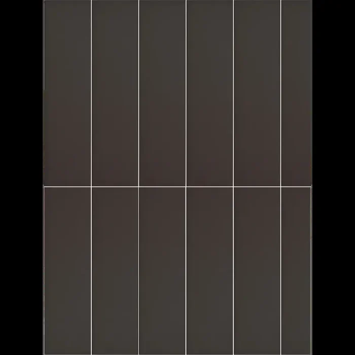 Rechteckige Listel Fliese im Retro Stil Joint 7 x 28 cm Matt Coffee