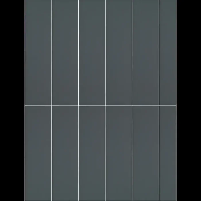 Rechteckige Listel Fliese im Retro Stil Joint 7 x 28 cm Matt Graphite
