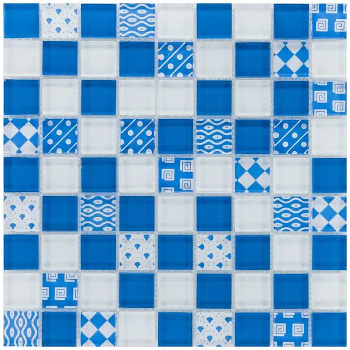 Retro Blau Mosaik – – 29,2×29,2