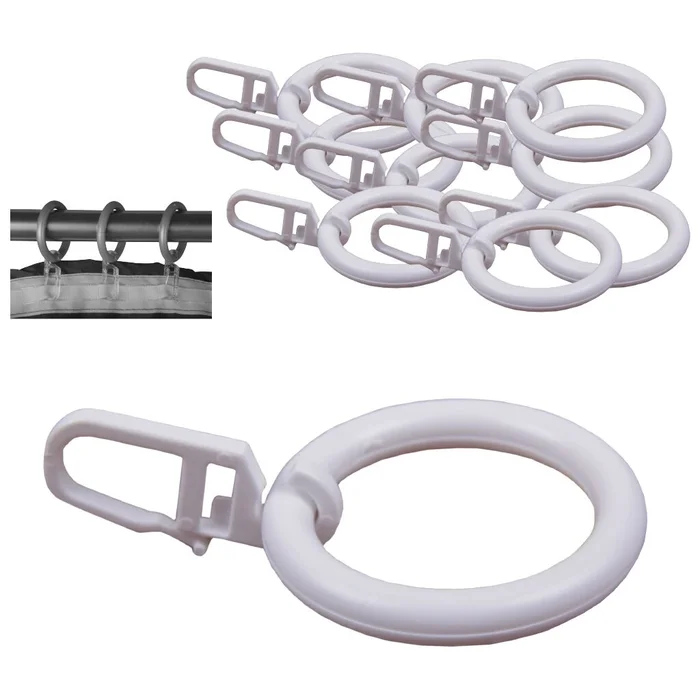 Ringe mit Faltenleghaken für Stilgarnituren (weiß)