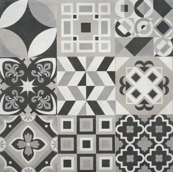 Rocersa Make Up Feinsteinzeug Terrassendekorfliese Hidra Cold Vintage Dekor 60x60x2cm rektifiziert