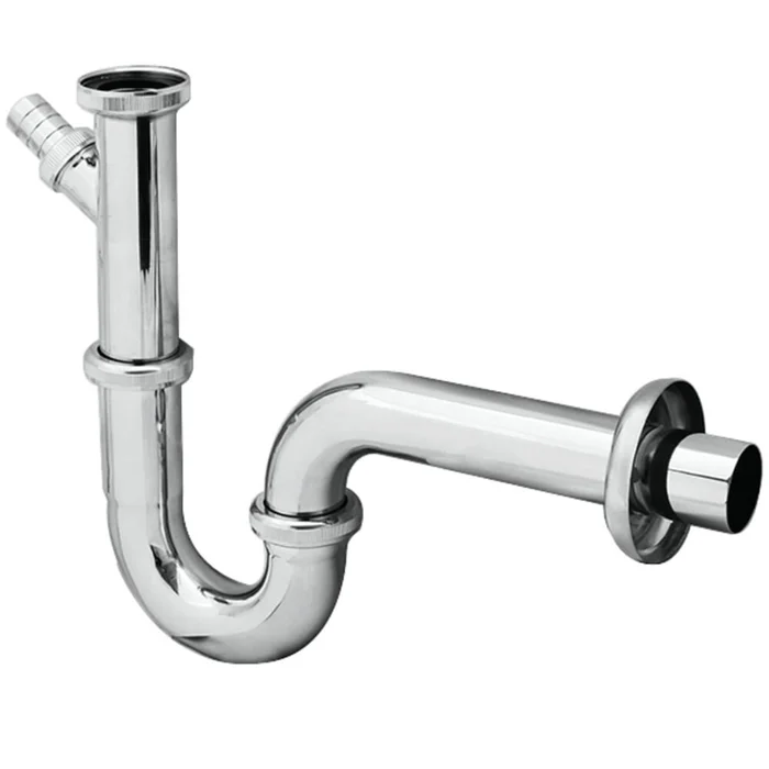 Röhren-Siphon 1 ¼“ | 32 mm verchromt mit Geräteanschluss