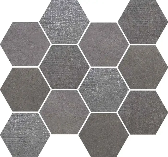 Rondine Loft Dark Mosaico Esagona Matt Mosaikfliese 35×30,3 R10 Art.-Nr. J89340