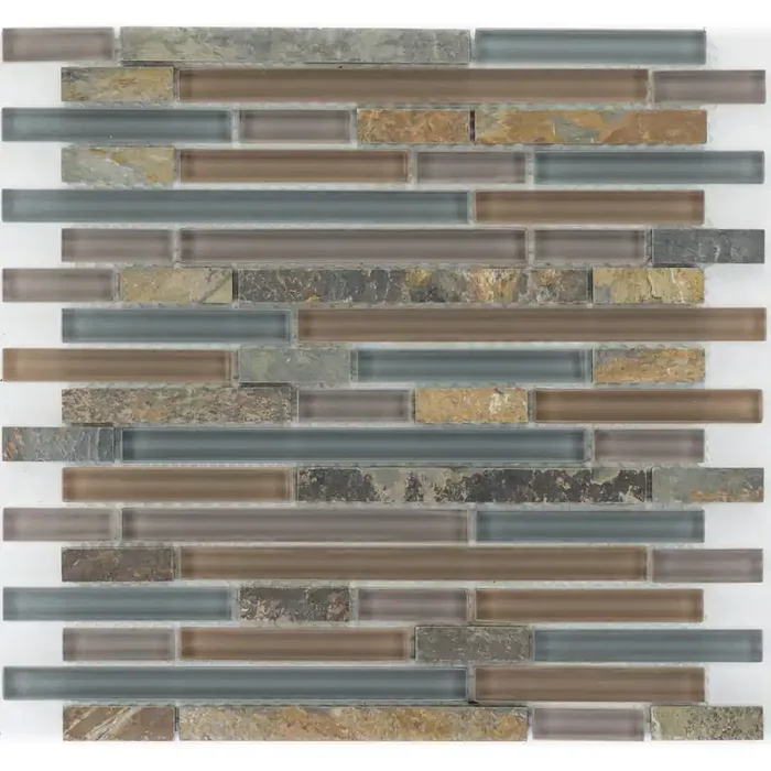 Schiefer Multicolor Glasmix Grau Braun Violett Brick Mosaik – – 30×30