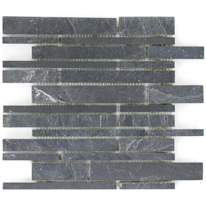 Schiefer Schwarz 3-Bahn Mosaik – – 30,5×30,2