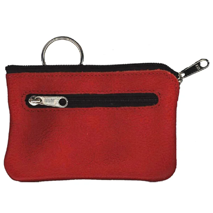 Schlüsselanhänger Schlüsseltasche mit Reissverschluss, rot oder blau