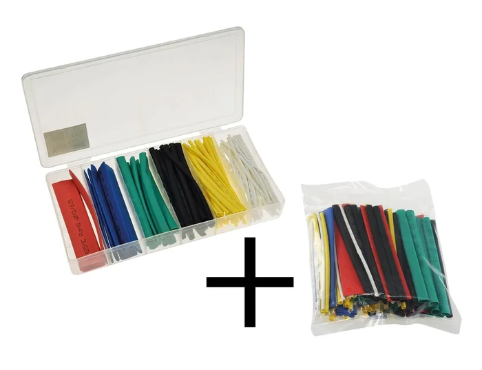 Schrumpfschlauch Set bunt 200 teilig in Box mit Nachfüller