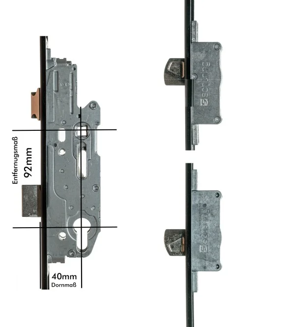 Schüring Mehrfachverriegelung DV 470 P 92mm Entfernung, 40mm Dorn, U-Stulp 24×6