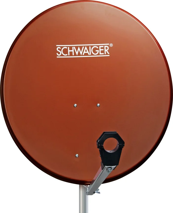 SCHWAIGER Aluminium Offset Antenne (Ø 73 cm), Ziegelrot (RAL8012)