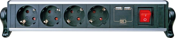 SCHWAIGER Steckdosenleiste 4-fach, 1,8 m, schwarz