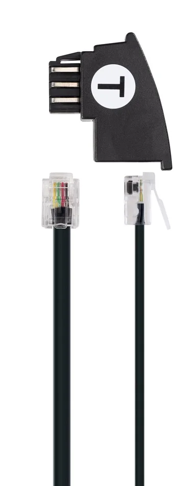 SCHWAIGER Telefon Anschlussset, 6 m, Schwarz